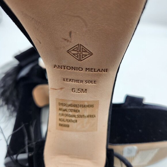 Antonio Melani Platform Sandals Size 6.5 Black Velvet - Picture 14 of 14